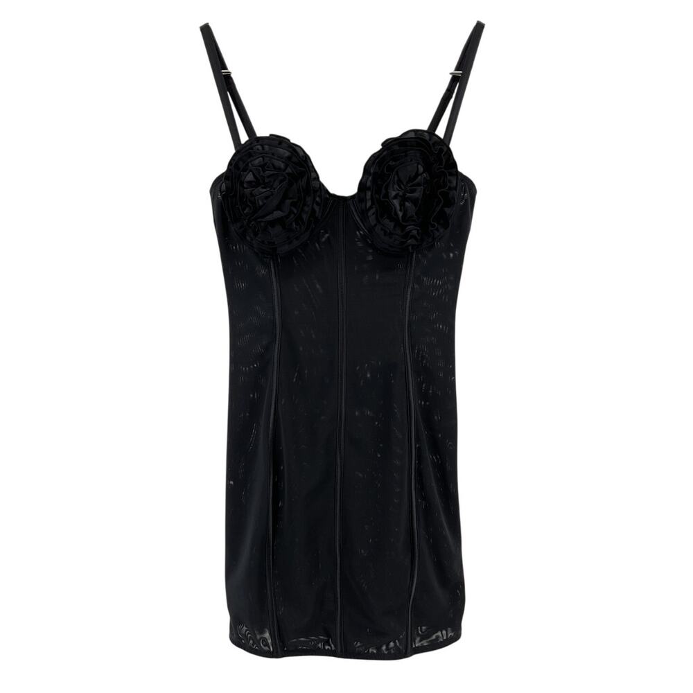 Fleur Du Mal Floral Black Rose Cup Dress Size S NWT - Picture 3 of 6